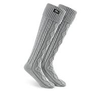 CityComfort Calze a Pantofola Donna - Calze Antiscivolo Taglia Unica Lunghe Calde e Morbide (Grigio Chiaro)