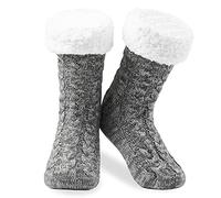 CityComfort Calze Donna Invernali a Pantofola Antiscivolo Gommate Calzettoni Caldi Calzini Imbottiti per Casa Taglia Unica (Grigio Melange)