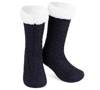 CityComfort Calze Donna Invernali a Pantofola Antiscivolo Gommate Calzettoni Caldi Calzini Imbottiti per Casa Taglia Unica (Navy)