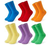 CityComfort Calze Donna Invernali al Polpaccio - Pacco Da 5/6 Calzettoni Donna Colorati di Pile Morbidi e Caldi Taglia Unica 37-41 (Arcobaleno)