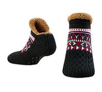 CityComfort Calze Uomo Calzini a Pantofola Antiscivolo Calzettoni Morbidi per Casa (Nero)