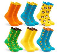 CityComfort Calze Uomo Fantasia, 6 Paia di Calzini Uomo Divertenti, Calze Colorate Divertenti in Cotone Misto 41-46