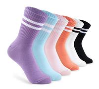 CityComfort Calzini a Righe Donna, Estivi Calze Cotone Set - Confezione da 6 (Multicolore, 37-40)