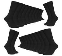 CityComfort Calzini Lunghe da Uomo Confezione da 6 o 12, Morbido e Traspirante (Nero-Confezione da 12)