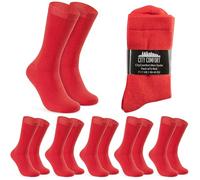 CityComfort Calzini Lunghe da Uomo Confezione da 6 o 12, Morbido e Traspirante (Rosso-Confezione da 6)