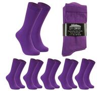 CityComfort Calzini Lunghe da Uomo Confezione da 6 o 12, Morbido e Traspirante (Viola-Confezione da 6)