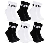 CityComfort Calzini Uomo - Calze Spugna Uomo Calze Sportive Unisex - Pacco Da 5/6 Calzini Bianchi e Colorati 39-45 (Nero/Bianco, 42-45 EU Pacco da 6)