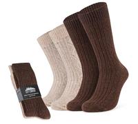 CityComfort Calzini Uomo - Calze Uomo 39-45 Calze Eleganti Uomo Colorate Lunghe Misto Lana Morbide e Calde Pacco Da 2/5 (Marrone/Beige, 42-45 EU)