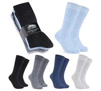 CityComfort Calzini Uomo - Calze Uomo 39-45 Calze Eleganti Uomo Colorate Lunghe Misto Lana Morbide e Calde Pacco Da 2/5 (Blu/Grigio, 39-42 EU)