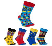 CityComfort Calzini Uomo - Calze Uomo Pacco da 5 - Calzini Divertenti Fantasia per Ragazzo 41-46 Cotone Misto - Gadget Regalo Simpatico (Multi Papà)