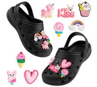CityComfort Clogs con Rimovibile Charms Bambina, Spiaggia e Ciabatte Piscina (Nero, 36 EU)