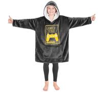 CityComfort Felpa Coperta Bambino - Felpe Oversize con Cappuccio in Morbido Pile Taglia Unica - Regalo per Gamer (Grigio Scuro Gaming)