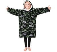 CityComfort Felpa Coperta Bambino - Felpe Oversize con Cappuccio in Morbido Pile Taglia Unica - Regalo per Gamer (Nero)