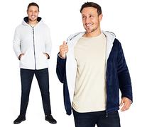 CityComfort Felpa Uomo Reversibile con Zip, Felpa Invernale in Pile M-3XL (Blu Navy, XL)