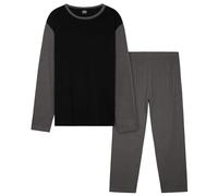 CityComfort Lungo Pigiama Uomo Set, Adulti Adolescenti Morbido 2 Pezzi Pigiama Caldo (Nero/Carbone, 4XL)