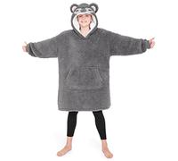 CityComfort Oversize Felpa Coperta Indossabile Coperta con Cappuccio Bambina Ragazzi Calda e Confortevole Regalo Bambini (Grigio Koala)