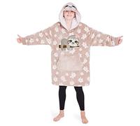 CityComfort Oversize Felpa Coperta Indossabile Coperta con Cappuccio Bambina Ragazzi Calda e Confortevole Regalo Bambini (Beige Bradipo)