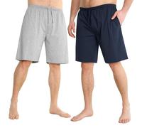 CityComfort Pantaloni Corti Uomo, Comodo Pantaloncini Estivi con Tasche - Pacco 2 (2XL, Blu Navy/Grigio)