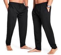 CityComfort Pantaloni Pigiama Uomo, Pantaloni Pigiami con Tasche - Pacco da 2 (4XL, Nero/Nero, Coulisse in Vita)