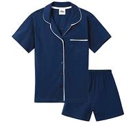 CityComfort Pigiama Bambina Corto Pigiami Estivi Ragazza Cotone Leggero Abbigliamento da Casa Traspirante Idee Regalo (11-12 Anni, Blu Marino)