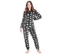 CityComfort Pigiama Donna Invernale Pile a Manica Lunga Pigiamone Felpato Due Pezzi (Grigio Stella, M)