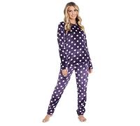 CityComfort Pigiama Donna Invernale Pile a Manica Lunga Pigiamone Felpato Due Pezzi (M, Viola)