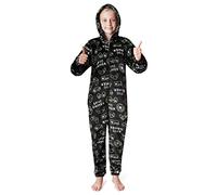 CityComfort Pigiama Intero Bambino Pigiamone di Pile con Cappuccio 7-14 Anni Pigiami Interi Bambini e Ragazzo Onesie Mimetico Gamer (13-14 Anni, Nero)