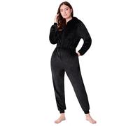 CityComfort Pigiama Intero Donna - Pigiamone Intero in Pile S-XL Caldo e Morbido (Nero, L)