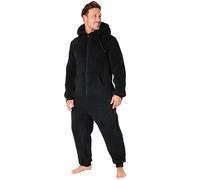 CityComfort Pigiama Intero Uomo - Pigiama Invernale Uomo in Caldo Pile con Cappuccio M-3XL - Pigiami Interi per Ragazzi Idea Regalo (Nero, 3XL)