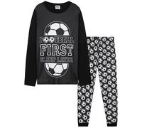 CityComfort Pigiama Ragazzo Adolescenti Set Pigiami Lunghi con Motivo Calcio Abbigliamento da Casa Regalo Bambino (13-14 Anni, Nero Calcio)