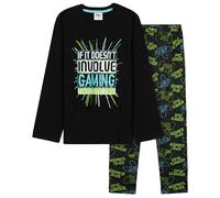 CityComfort Pigiama Ragazzo Adolescenti Set Pigiami Lunghi con Motivo Gioco Abbigliamento da Casa Regalo Bambino (13-14 Anni, Verde/Nero Gioco)