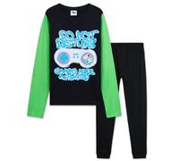 CityComfort Pigiama Ragazzo Adolescenti Set Pigiami Lunghi con Motivo Gioco Abbigliamento da Casa Regalo Bambino (7-8 Anni, Nero/Verde Gioco)