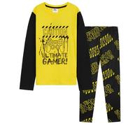 CityComfort Pigiama Ragazzo Adolescenti Set Pigiami Lunghi con Motivo Gioco Abbigliamento da Casa Regalo Bambino (7-8 Anni, Nero/Giallo Gioco)