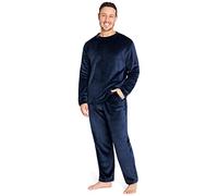 CityComfort Pigiama Uomo Invernale di Pile (L, Blu Navy)