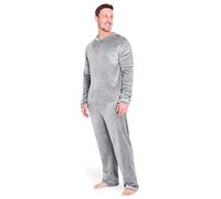 CityComfort Pigiama Uomo Invernale di Pile (M, Grigio Chiaro)