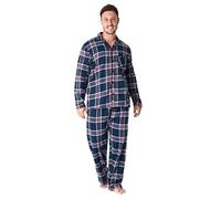 CityComfort Pigiama Uomo Invernale, Pigiama in Caldo Cotone A Quadri M - 3XL (Bordeaux/Navy, L)