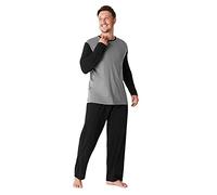 CityComfort Pigiama Uomo Lungo 100% Cotone Set Pigiama Due Pezzi da Uomo (XXL, Gambale Grigio Antracite)