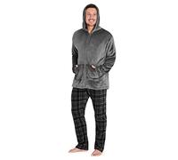 CityComfort Pigiama Uomo, Pigiama Uomo Invernale in Pile Slim Fit M-2XL (Grigio Scuro, 2XL)