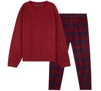 CityComfort Pigiama Uomo Set, 2 Pz Set Pile Abbigliamento da Casa - Regalo Uomo (Rosso, XXL)