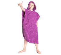 CityComfort Poncho Accappatoio Bambina con Cappuccio, Poncho Spugna per Bambini, Accappatoio in Cotone 100%, Vacanze Mare Piscina (10-13 anni, Orchidea)