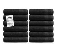 CityComfort Set Asciugamani 30x30 cm 12 Asciugamani Viso Cotone 100%, 550 GSM Morbida Assorbente Towels (Grigio - Confezione da 12)