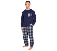 CityComfort Set di Pigiama Uomo e Ragazzo, Abbigliamento Uomo Morbido 2 Pezzi, Pigiama Natale Confortevole - Regali per Lui (Blu, XL)