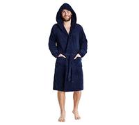 CityComfort Vestaglia da uomo in pile con cappuccio, Navy Con Cappuccio, XXX-Large