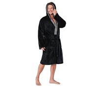 CityComfort Vestaglia Uomo Invernale, Vestaglia da Notte in Pile Morbida e Calda (Nero, XXL)