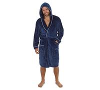 CityComfort Vestaglia Uomo Pile, Vestaglia Lunga con Cappuccio (M, Blu Navy)