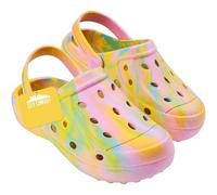 CityComfort Zoccoli Bambina Tie Dye Ciabatte Estive con Cinturino per Spiaggia Piscina Interno Esterno Regalo Ragazza (36 EU, Giollo Tie Dye)