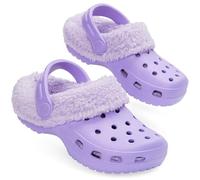 CityComfort Zoccoli Invernali Bambini con Fodera in Pile, Ciabatte Calde con Cinghia Regolabile, Comode Scarpe da Casa (33 EU, Viola)