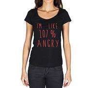 Cityone Donna Maglietta I'm Like 100% Angry Nero