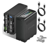 CITYORK 2 X 10800mAh NP-F980 Batteria, per Sony NP-F970 NP-F980 F975 F960 F930 F770 F750 F730 F570 F550 F530 F330 Tutte le batteria NP-F, per videocamere Sony, luci video LED [PD 20W/ USB-Tipo C]