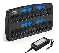 CITYORK 48 Bay AA AAA Caricabatteria Multiplo Display LCD per 1.2V AA/AAA NiMH/NiCd Batterie Ricaricabili con Built-in IC Protezione & Adattatore da Parete AC